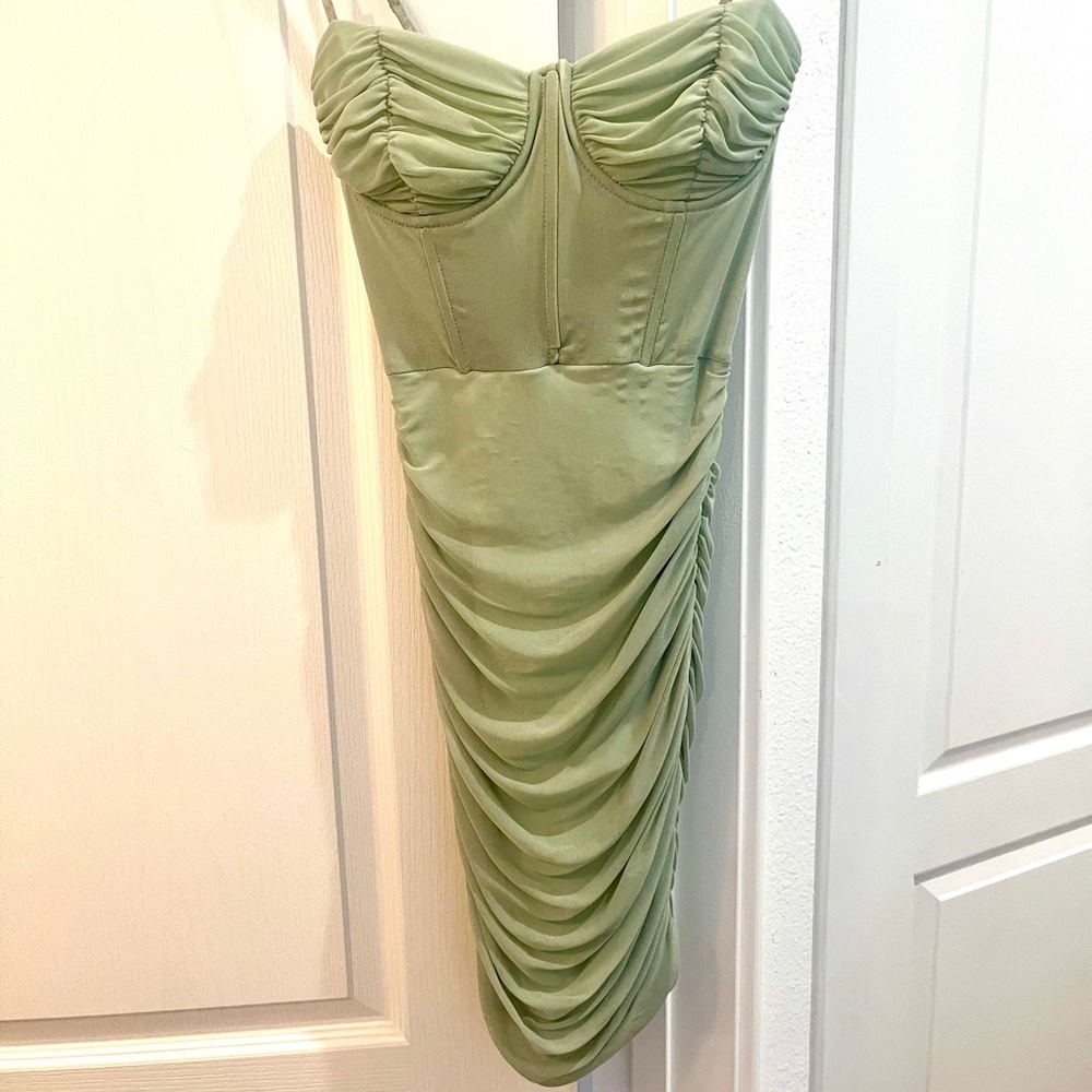 Green mini dress